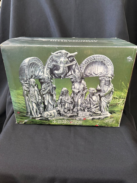 International Silver Company — Silver Plated Christmas Nativity Set (10 Pieces)