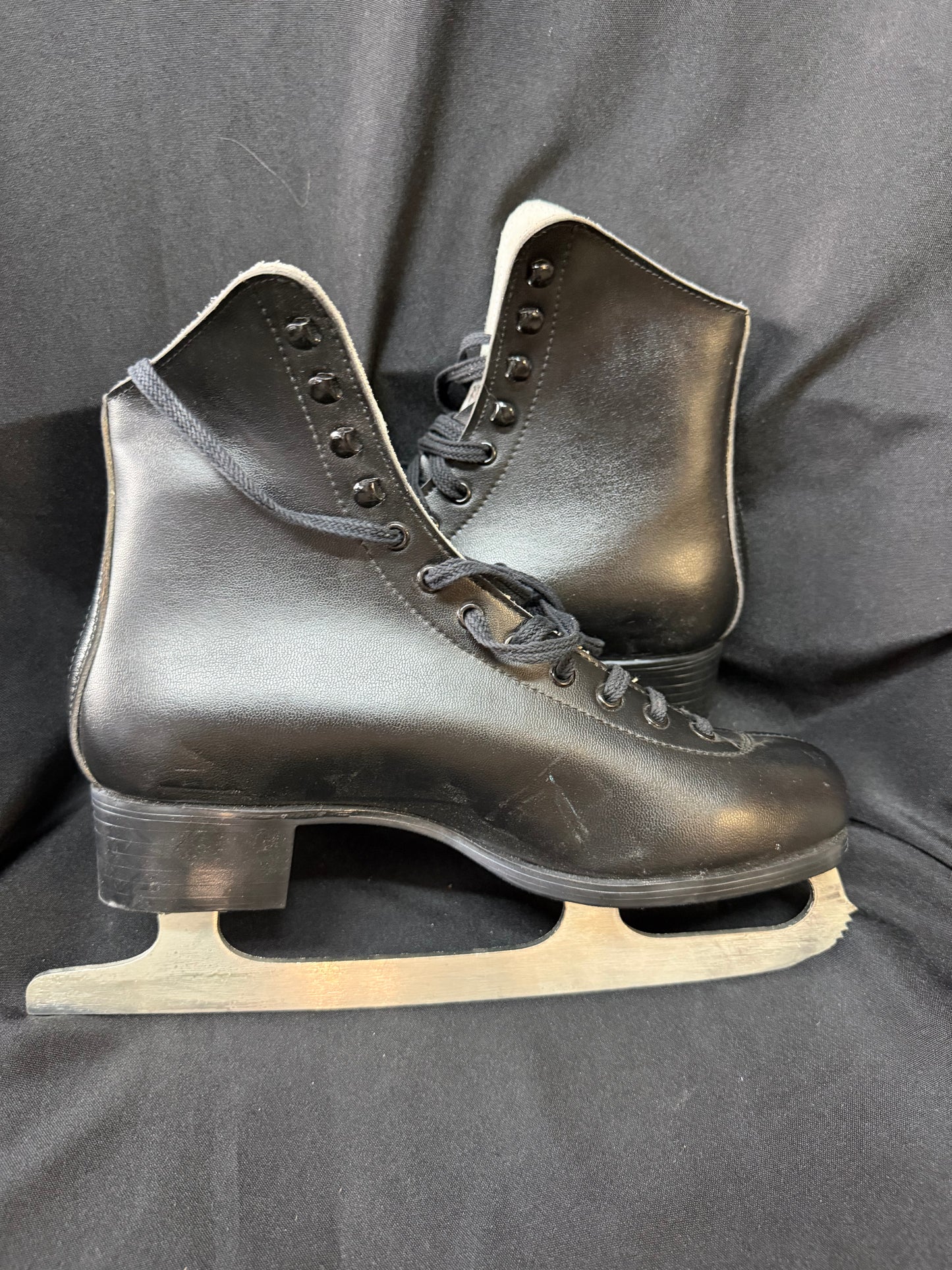 Vintage Lange Gemini Ice Skates – Black & White Figure Skates