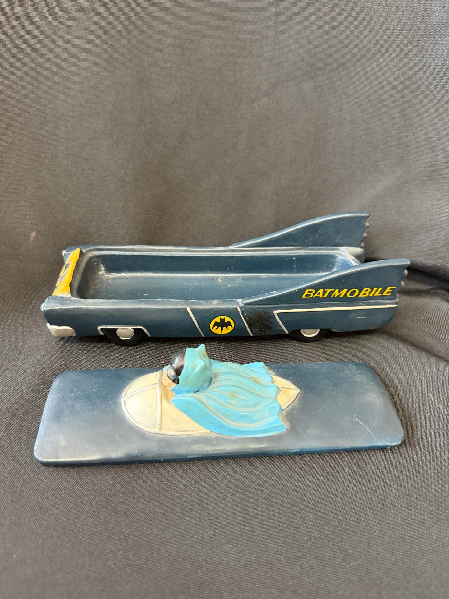 Rare Vintage 1966 Batman Batmobile Candy Dish — 1958 Comic Version, Made in Japan