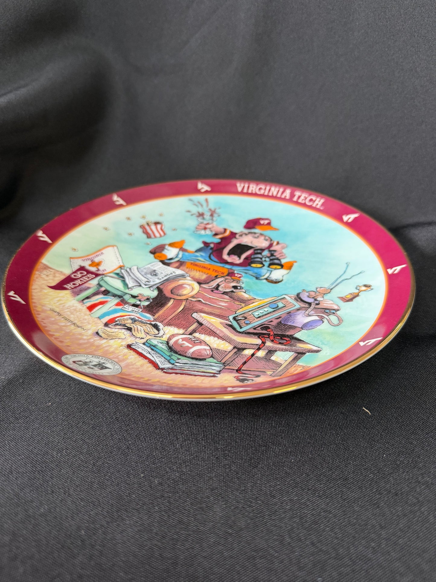 Danbury Mint - the Ultimate Virginia Tech Fan Plate (23k gold trimmed)
