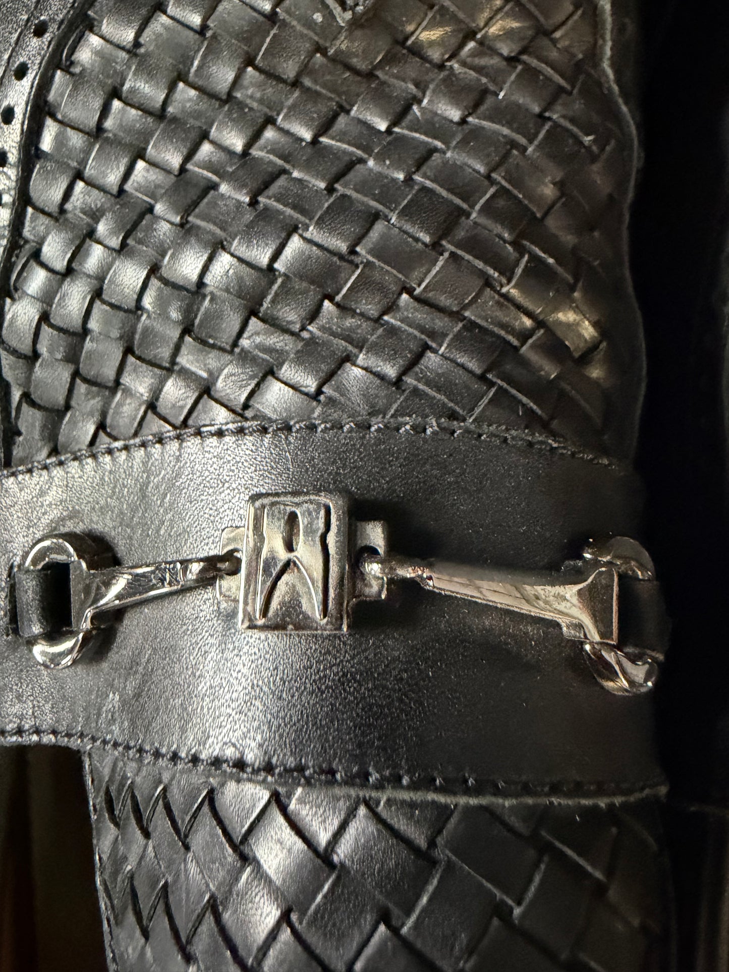 Moreschi Black Woven Leather Loafers – Made in Italy
