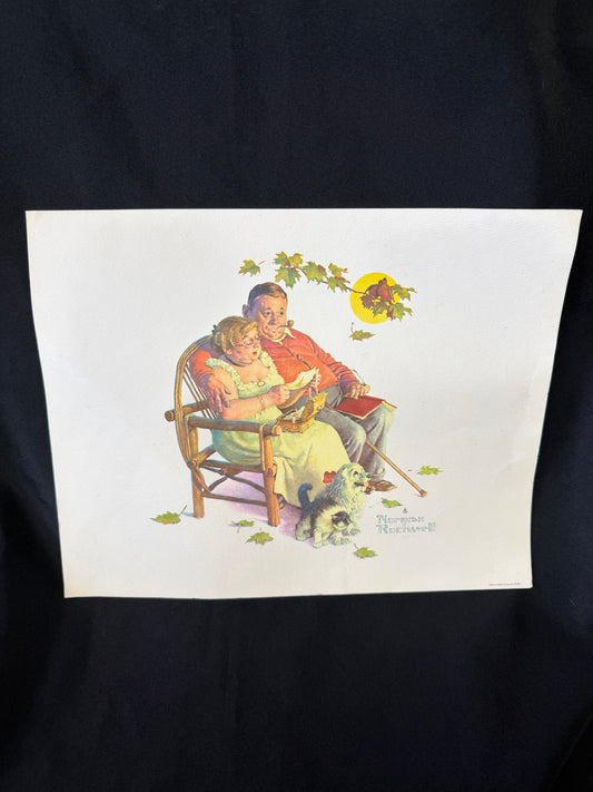 Norman Rockwell — "Fondly Do We Remember" & "Gaily Sharing Vintage Times" Art Print Set