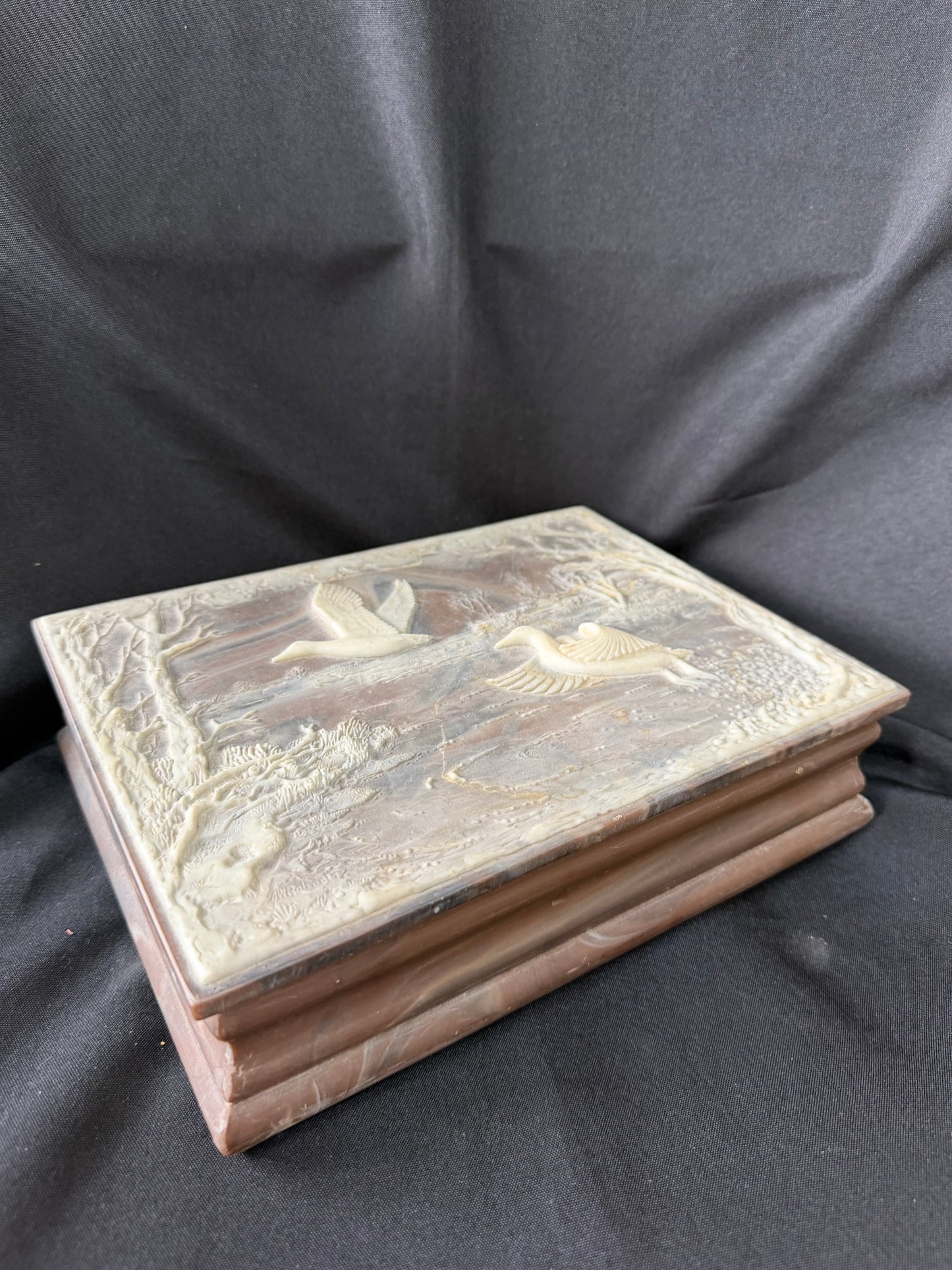 Incolay Stone Jewelry Box - Two Birds (Made in USA)