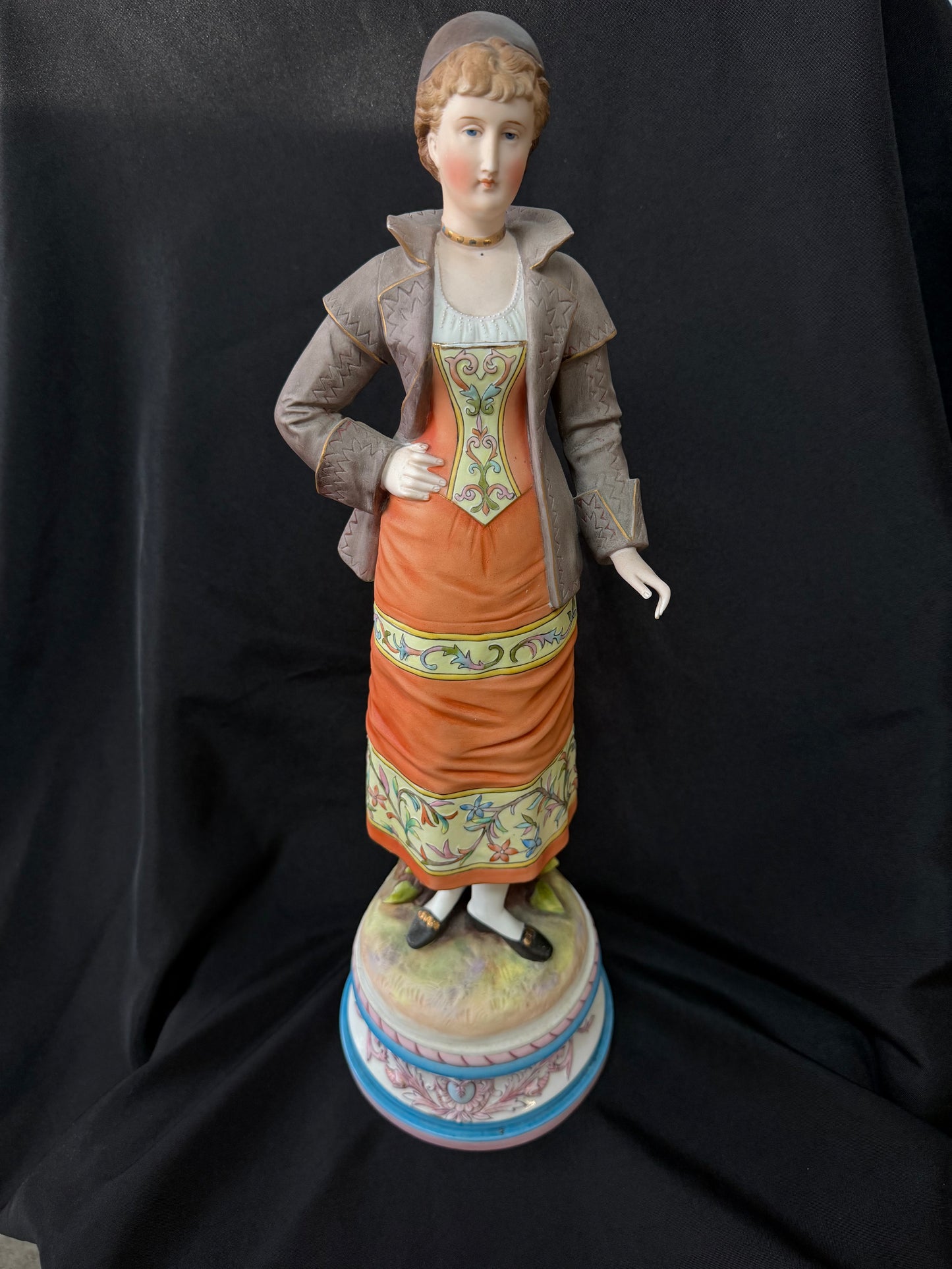 Vintage Porcelain Figurine - Woman in Dress (~19")