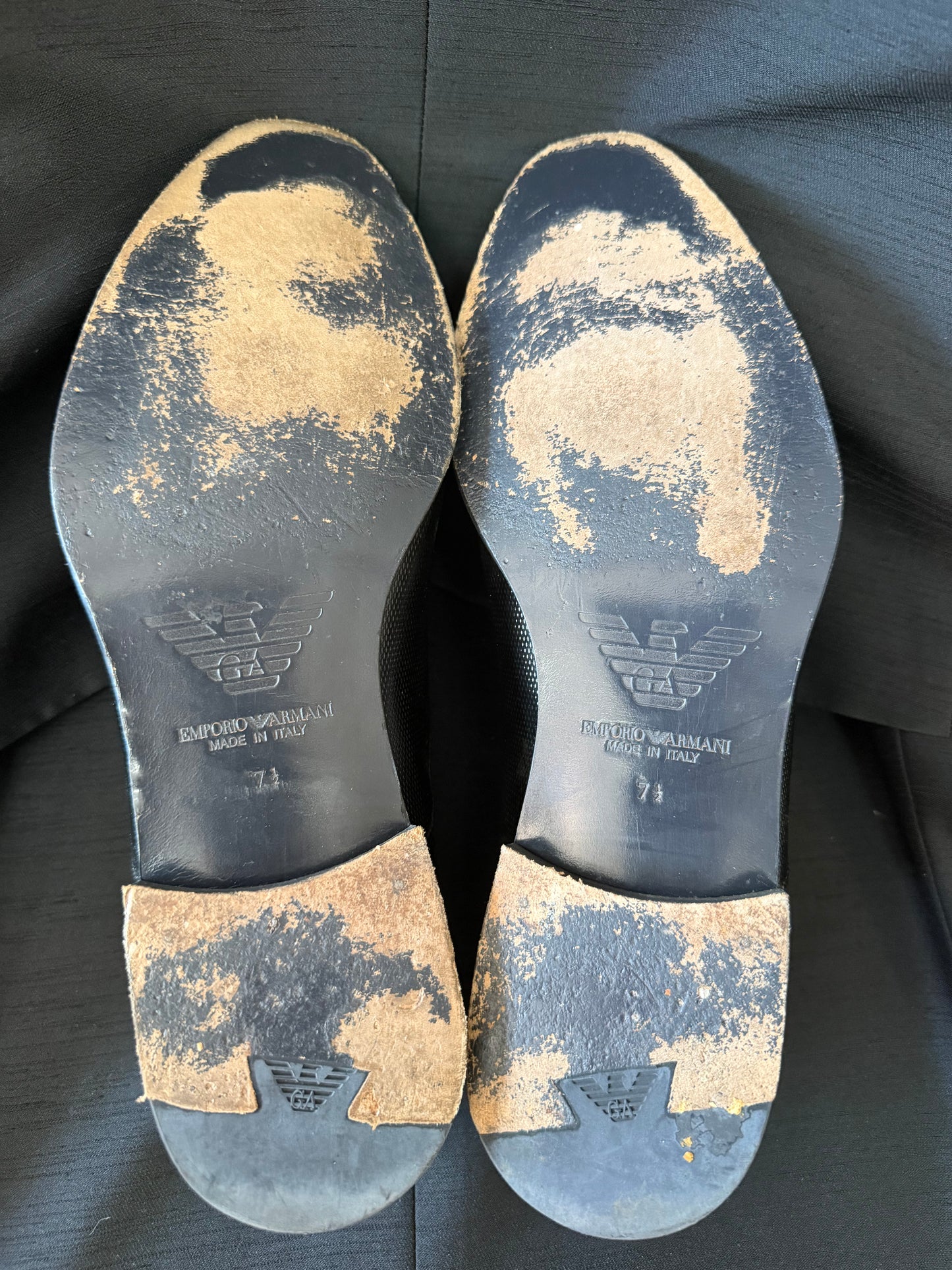 Emporio Armani Black Textured Dress Shoes (EU 7.5 / US 8-8.5)