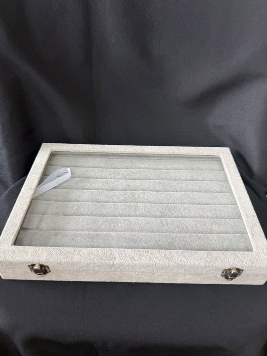 Velvet Jewelry Display Box — Gray