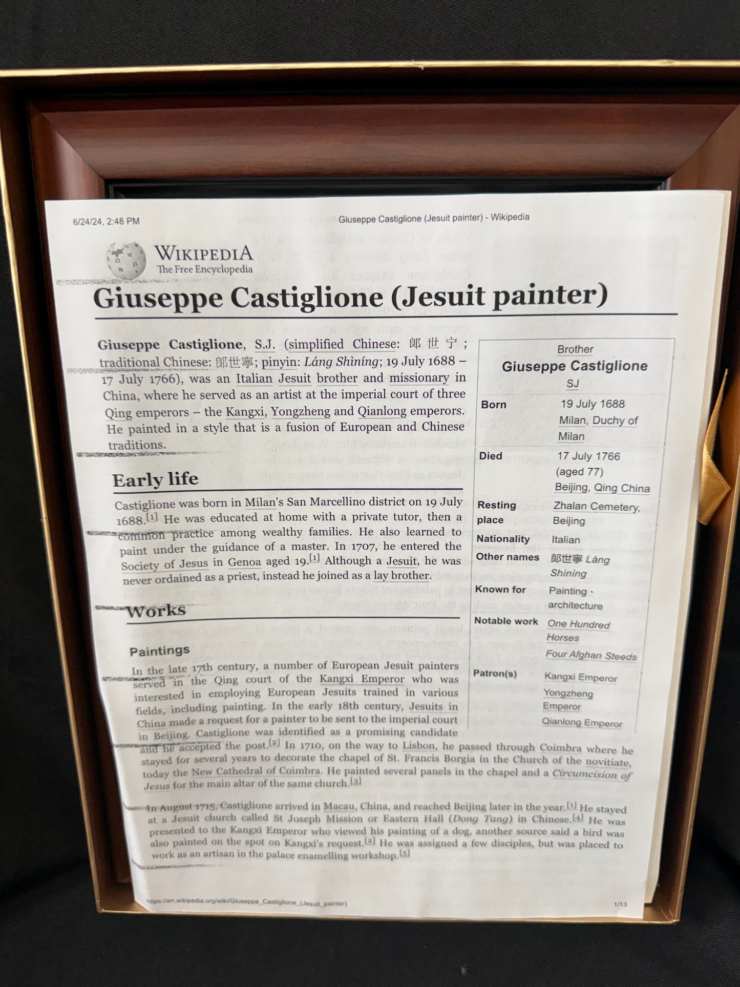 "Eight Horses" Painting by Giuseppe Castiglione - by PIN JIN PIN