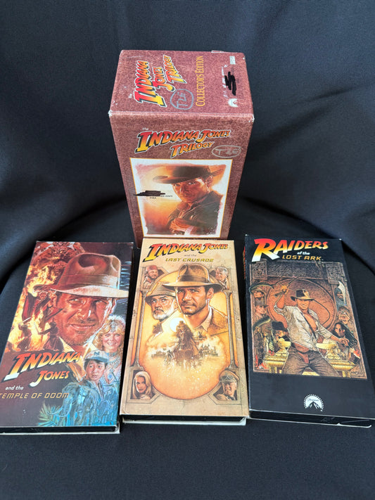 Vintage 1989 Indiana Jones Movie Trilogy — Original Paramount VHS 3-Tape Box Set