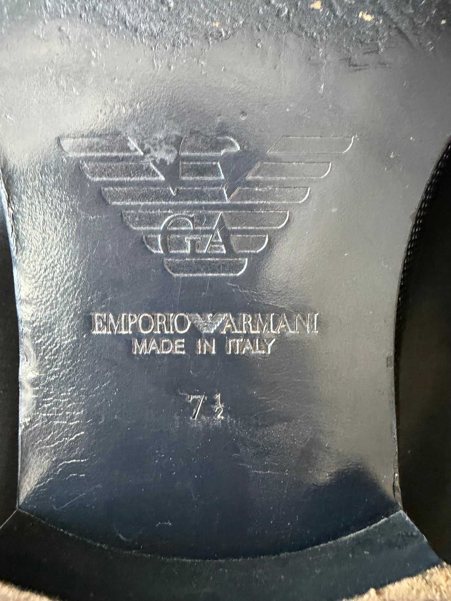 Emporio Armani Black Textured Dress Shoes (EU 7.5 / US 8-8.5)