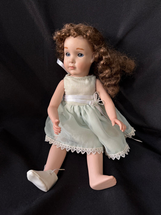 Vintage Grace C Rockwell Porcelain Doll - Light Green Dress Made in Germany