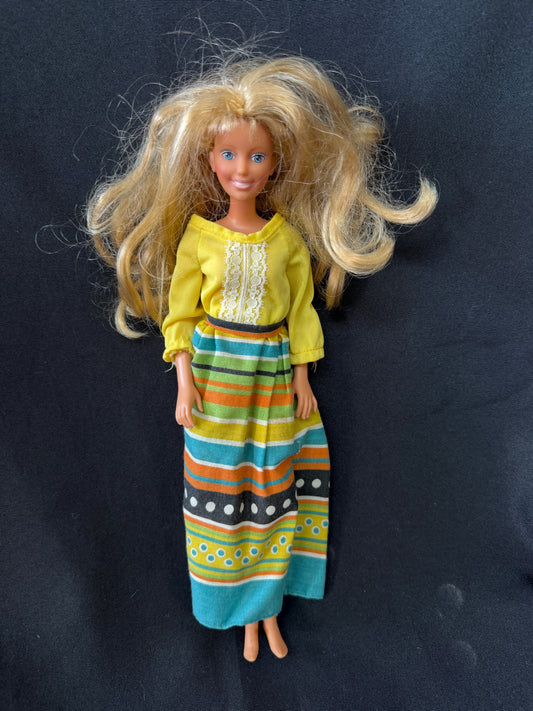 1987 Hasbro Doll - Yellow Colorful Dress