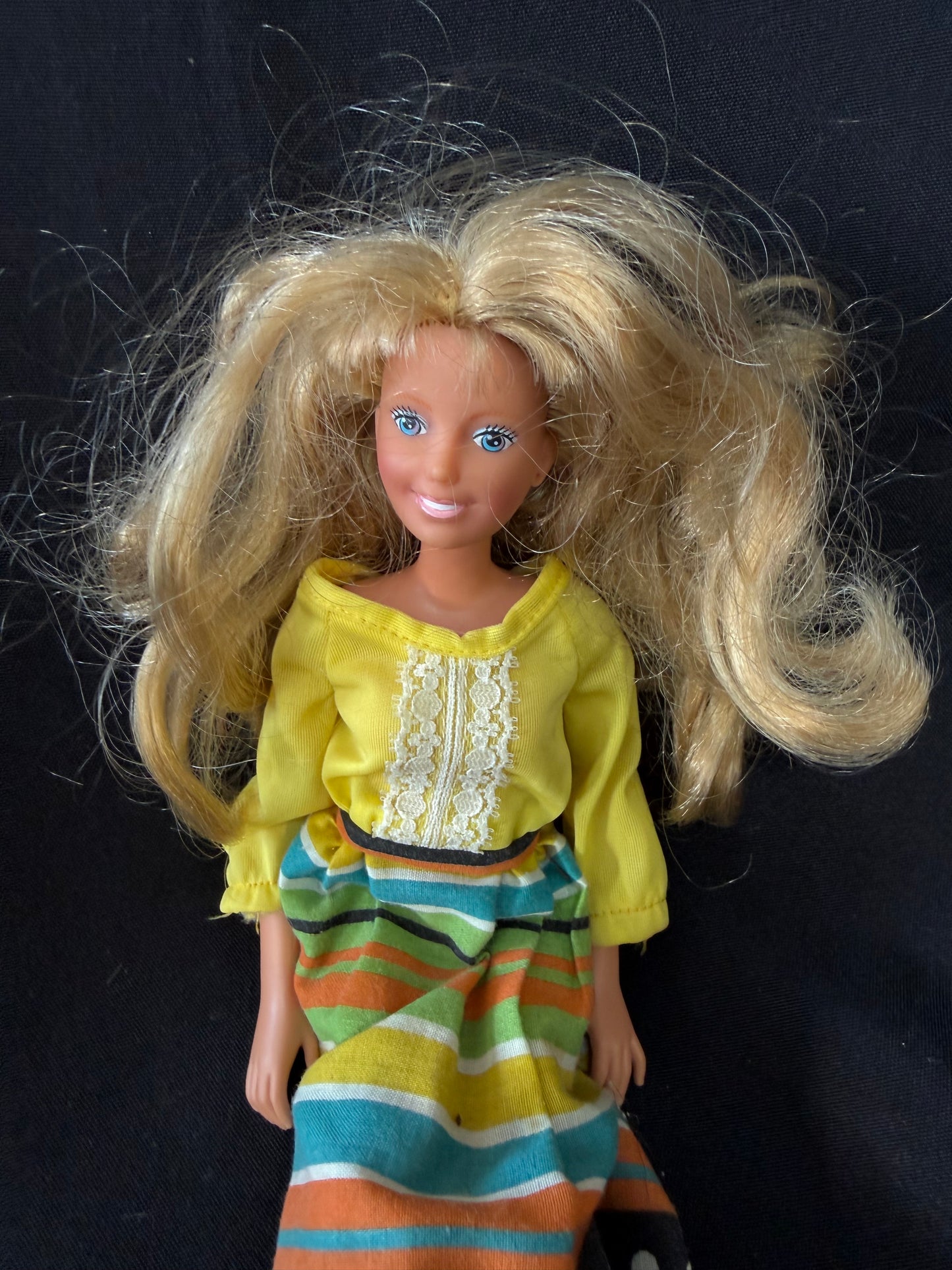1987 Hasbro Doll - Yellow Colorful Dress