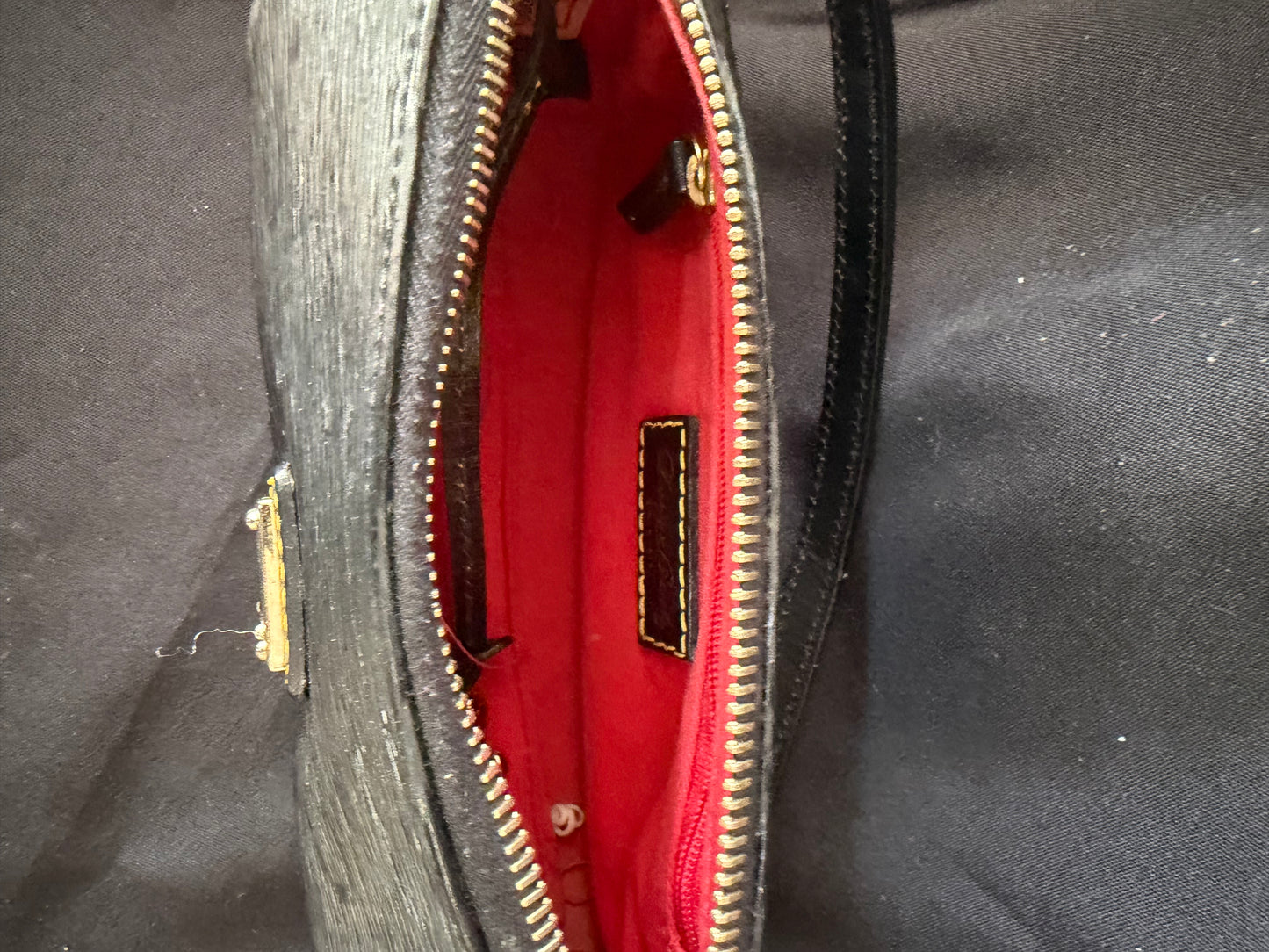 Dooney & Bourke Small Leather Handbag - Black Textured Leather
