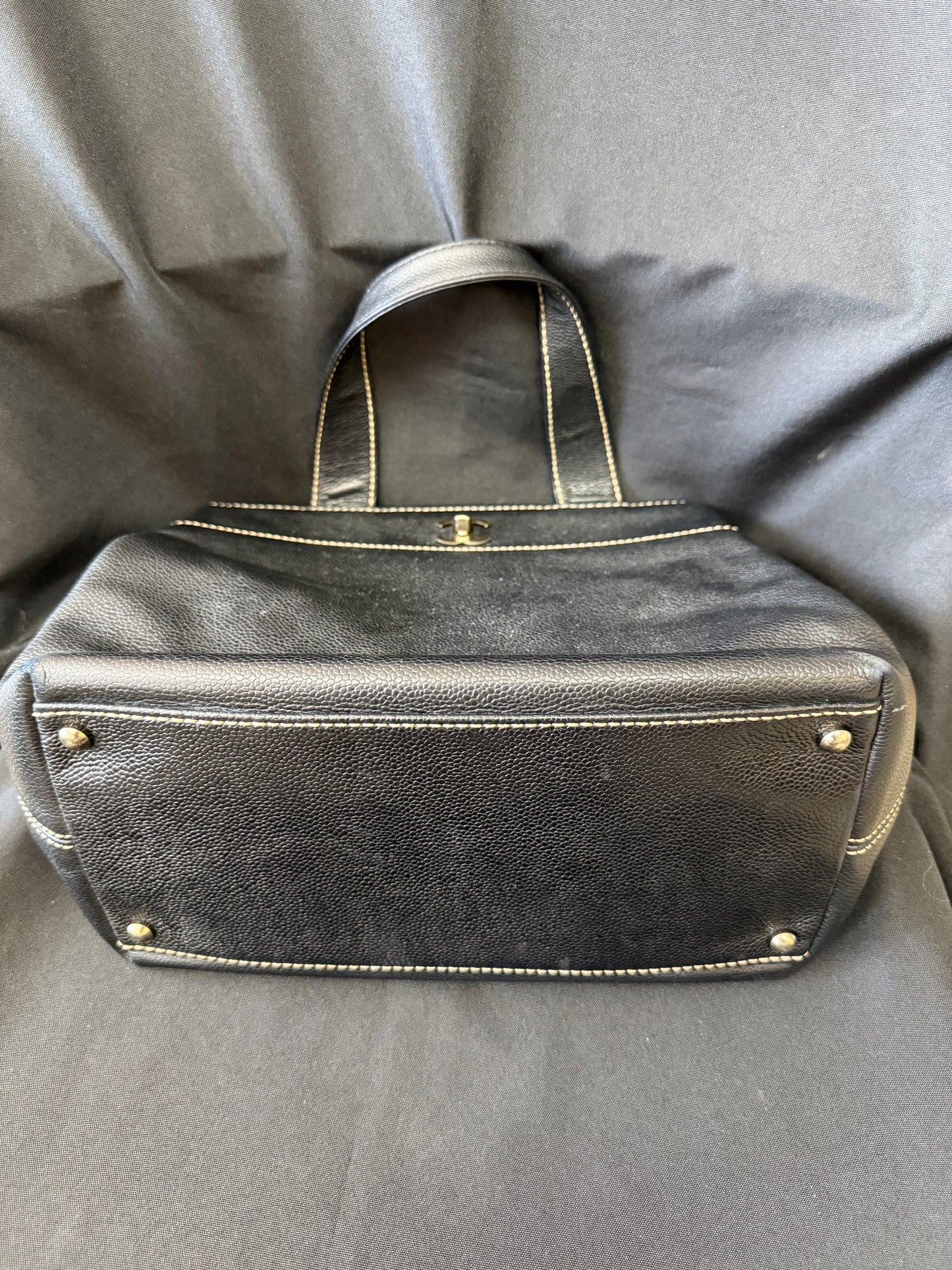 Chanel Executive Caviar Leather Tote with Turnlock (Like New)