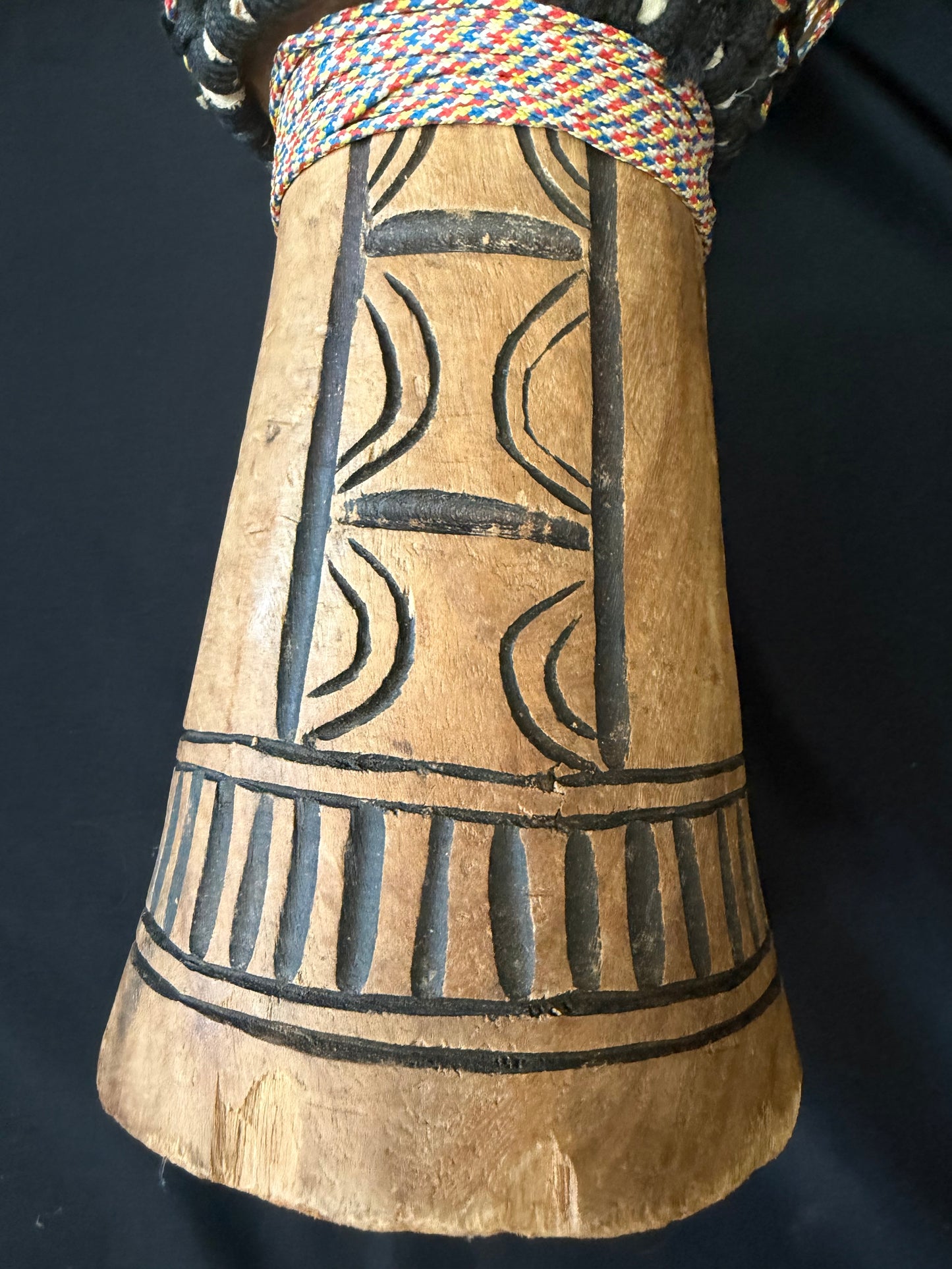 Hand Carved Wooden Rope-Tuned Djembe Drum — 20"