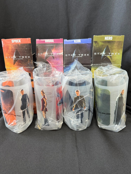 2008 Star Trek Movie Set Of 4 Collectible Drinking Glasses - Original Packaging
