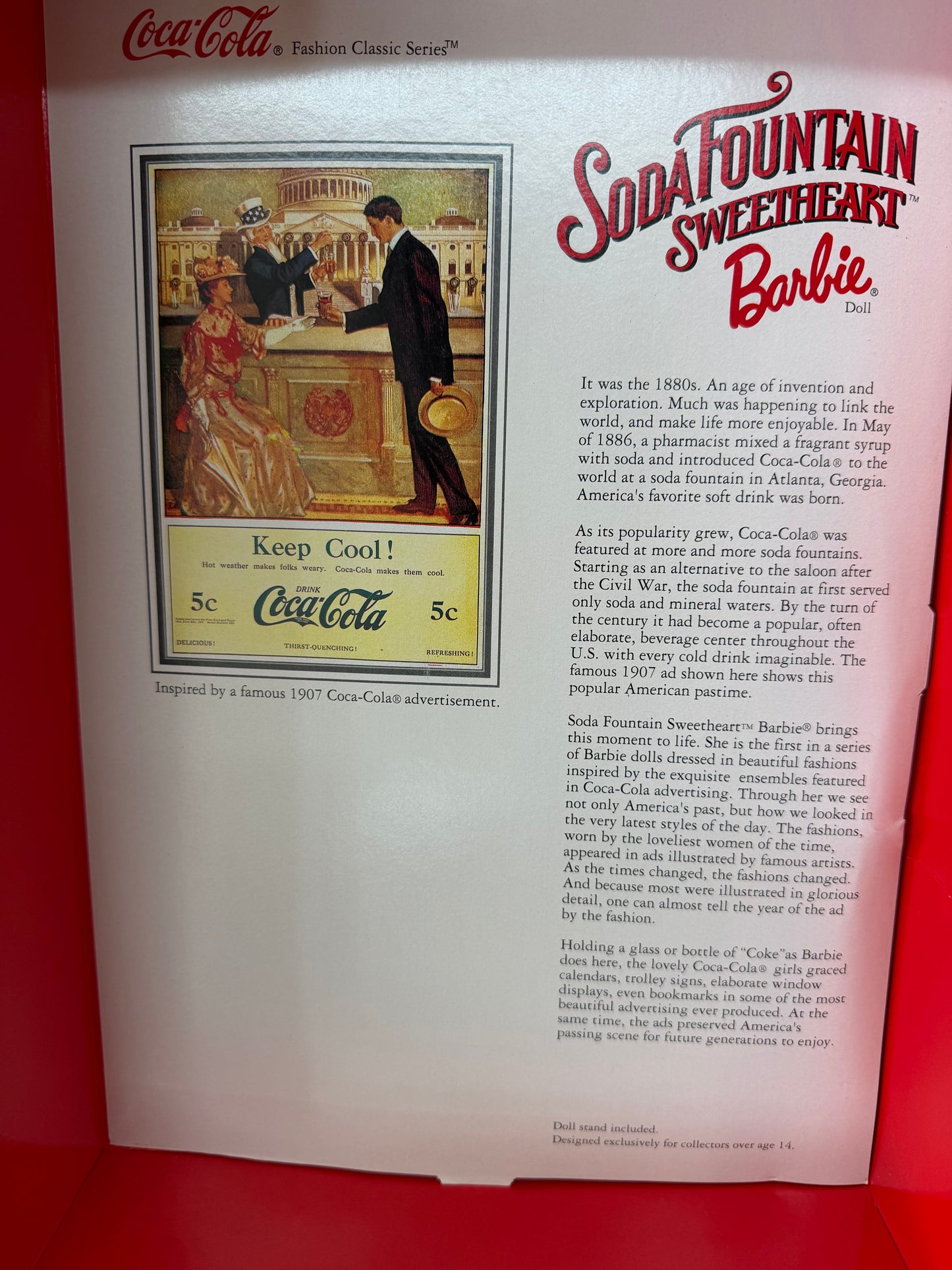 1996 Mattel Coca-Cola Soda Fountain Sweetheart Barbie Doll