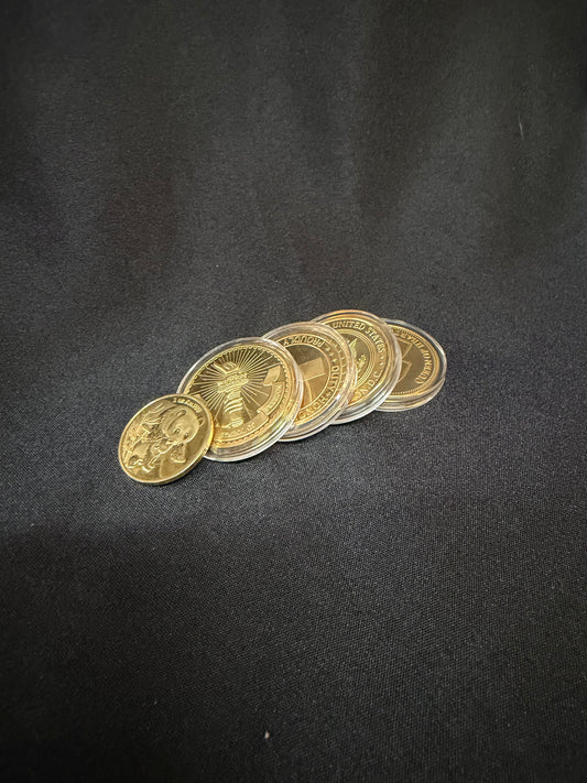 Set of 5 Coins - Commemorative, Patriotic, Cultural