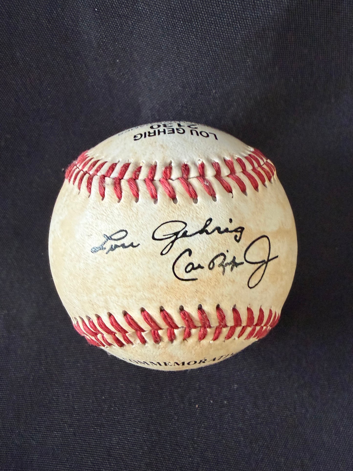 IRONMEN Cal Ripken Jr. & Lou Gehrig Baseball & Glove with Facsimile Signatures