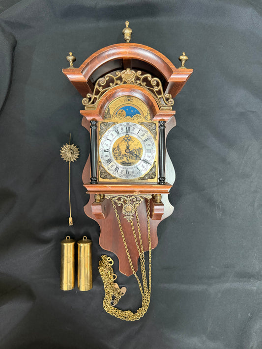 Dutch Warmink Dutch Sallander Vintage Wall Clock - Moonphase 8 day (Friesian era)
