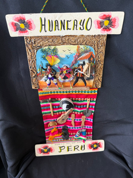 Vintage Peruvian Hanging Artwork from Huancayo
