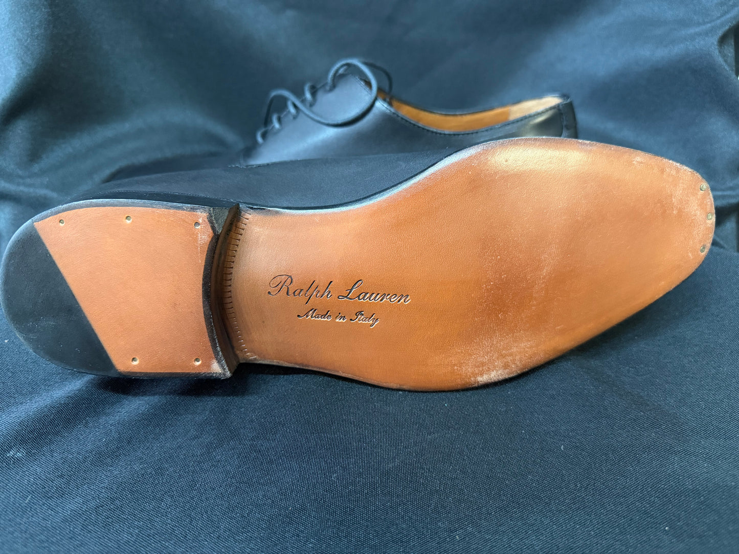 Black Leather Ralph Lauren Oxford Shoes