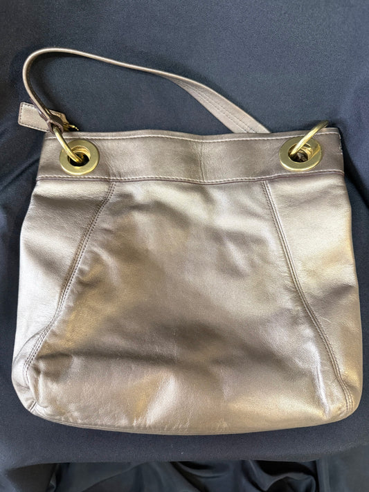 Coach Ashley Leather Hippie Shoulder Bag – Bronze Metallic (F17605)