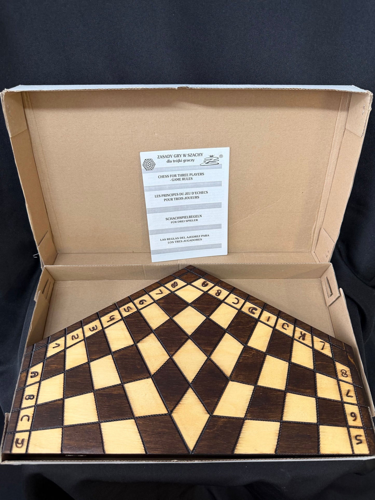 3-Player European Wooden Chess Set by Zurek
