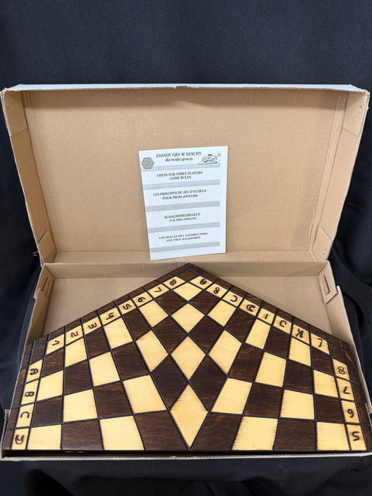 3-Player European Wooden Chess Set by Zurek