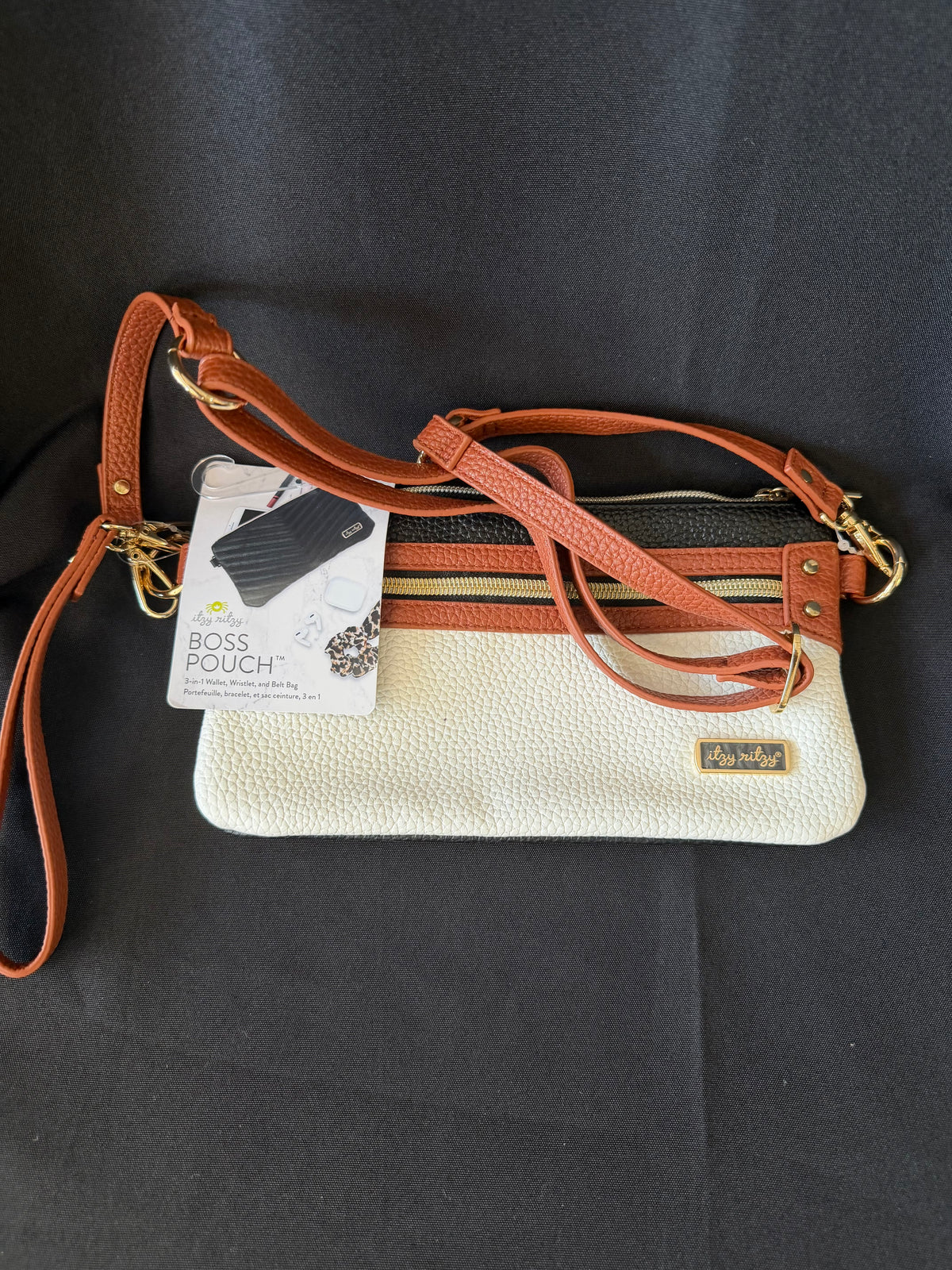 Itzy Ritzy Boss Pouch Wristlet Crossbody Belt Bag Includes Crossbody Strap