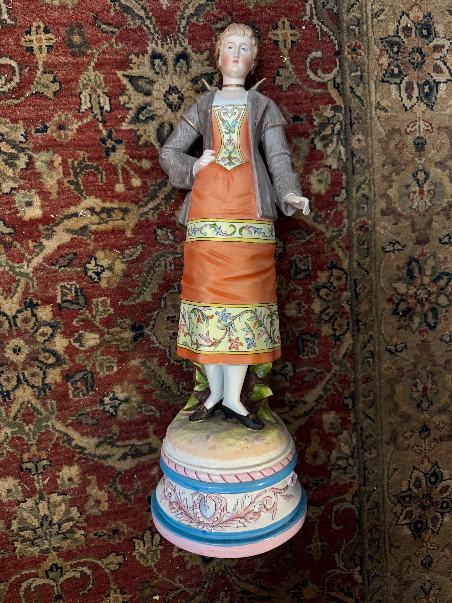 Vintage Porcelain Figurine - Woman in Dress (~19")