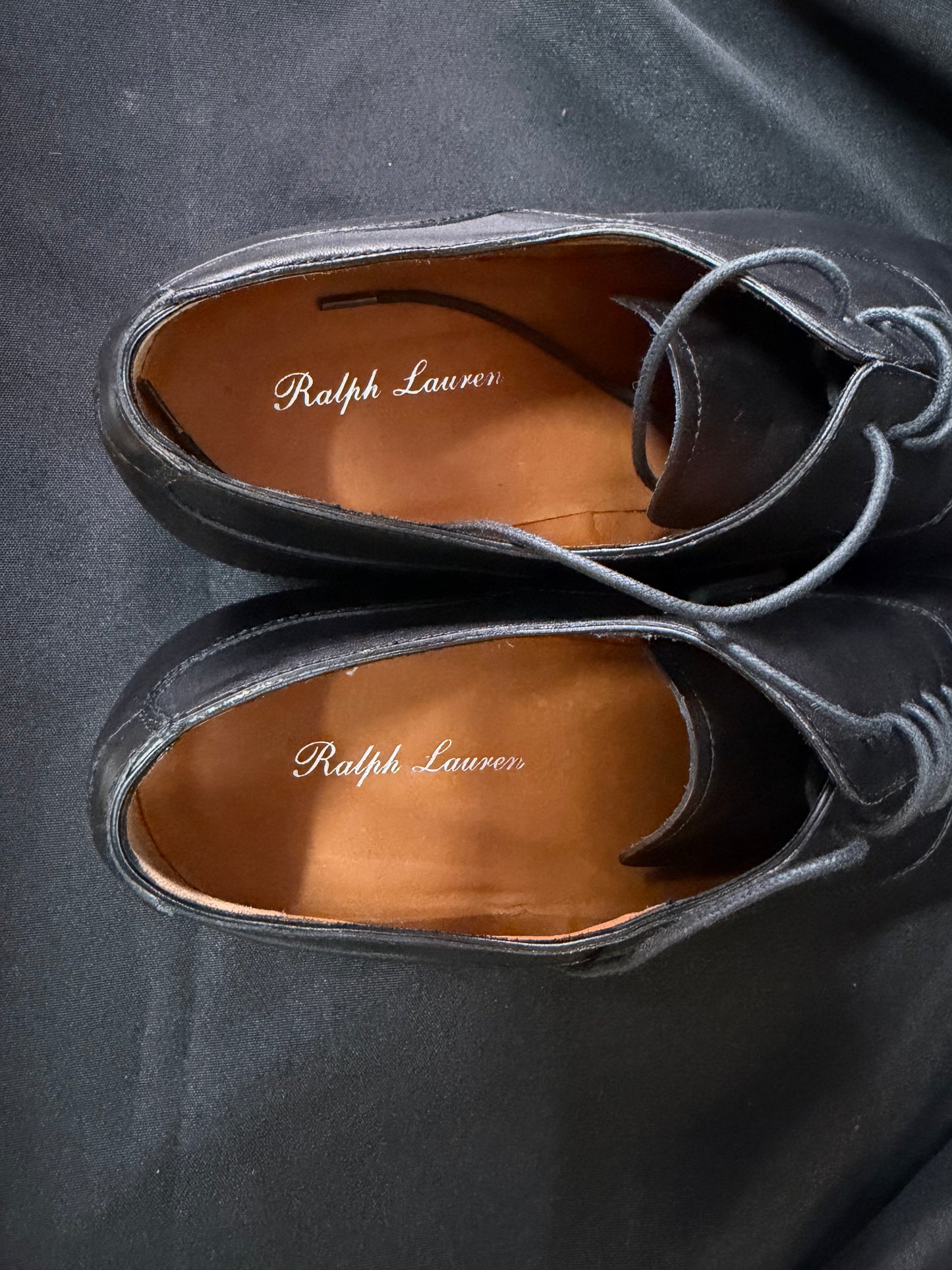 Black Leather Ralph Lauren Oxford Shoes