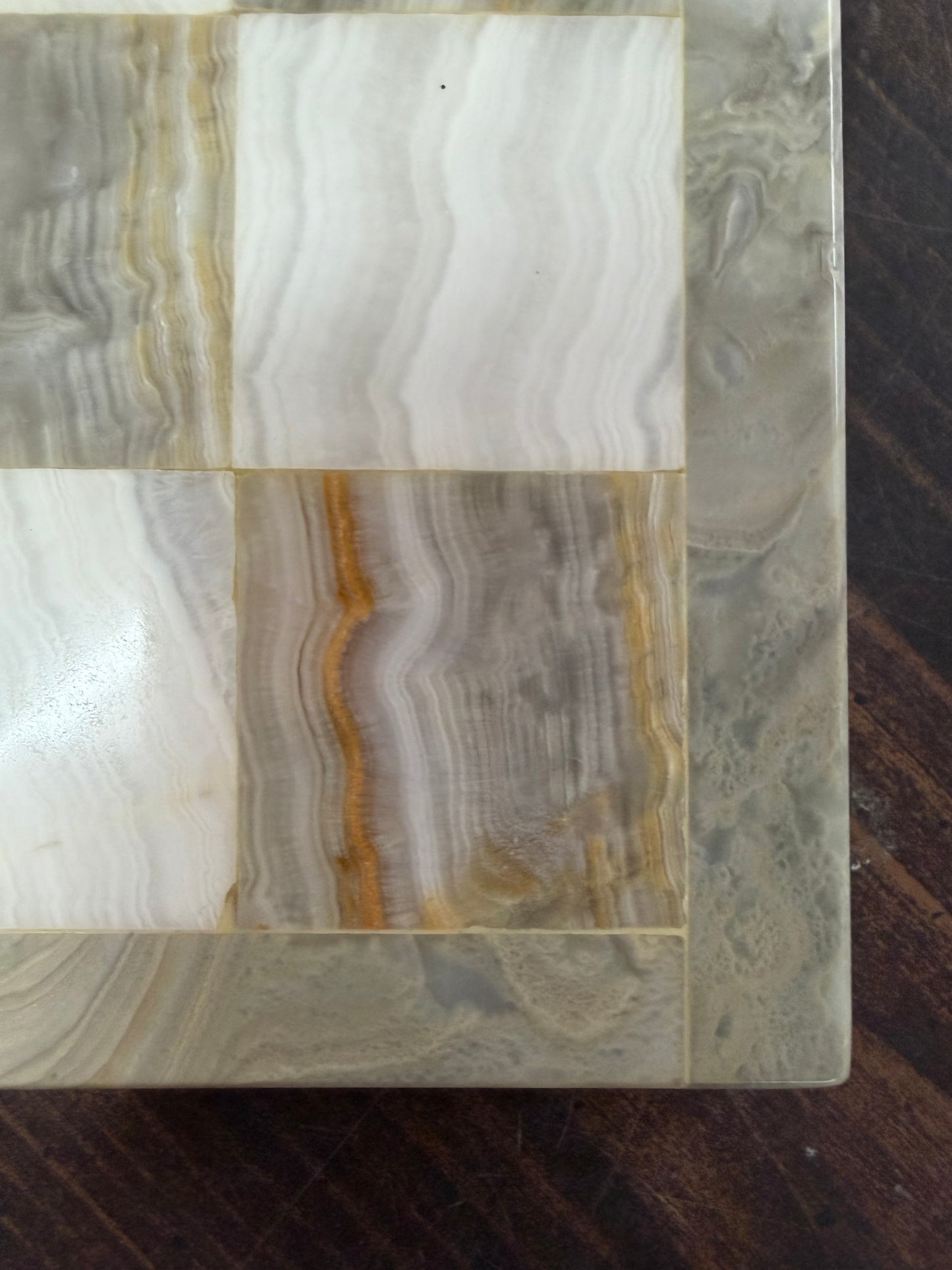 Vintage Mexican Marble & Onyx Hand-Carved Aztec Chess Set — White & Brown