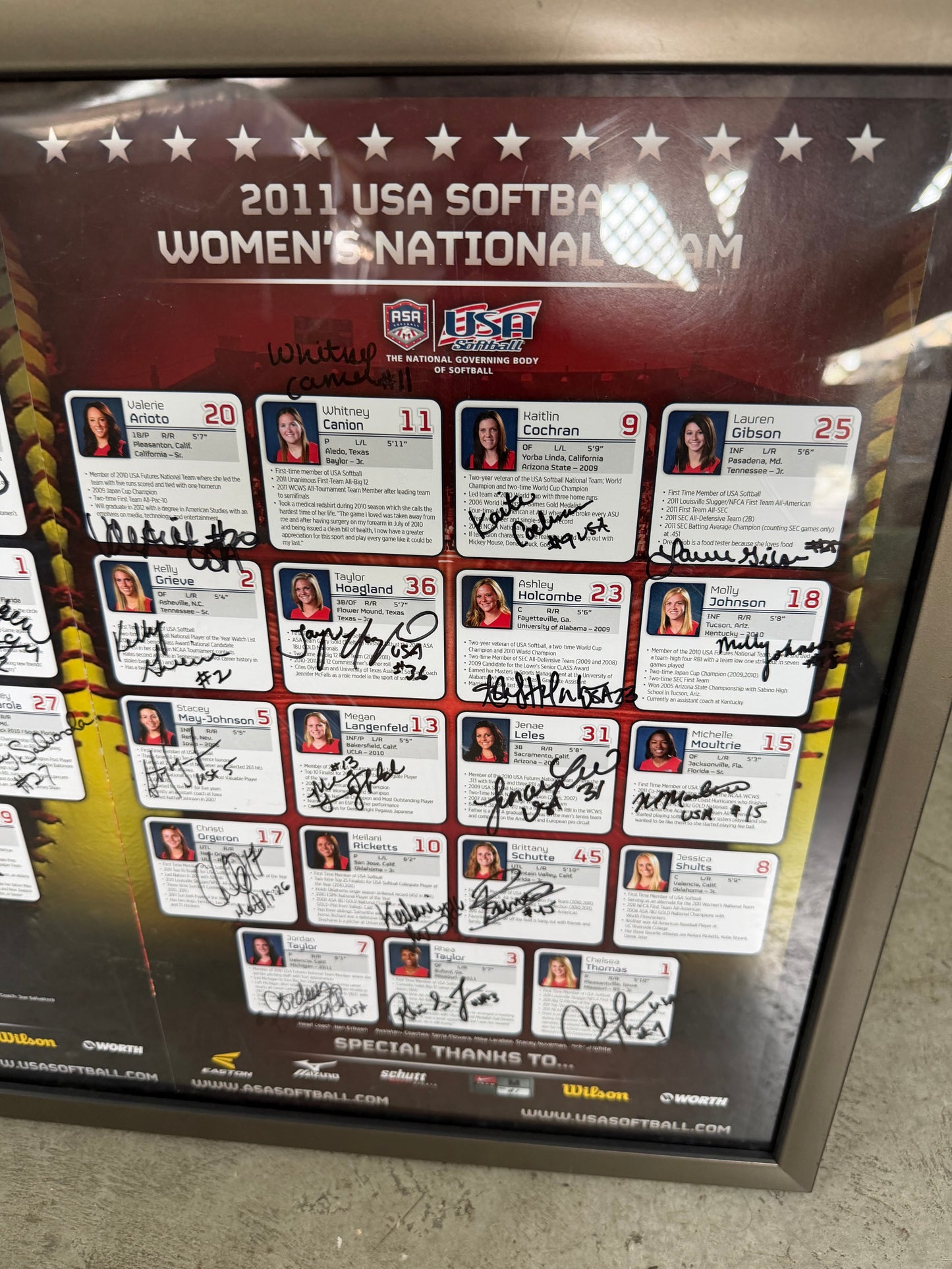 2011 Womens Softball Poster (junior/national) - autographed