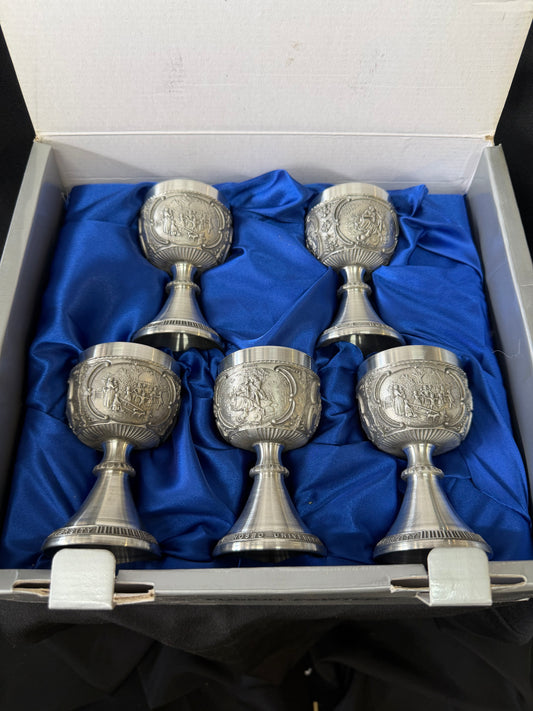 Fusion Pewter Silver Goblets (Set of 5)