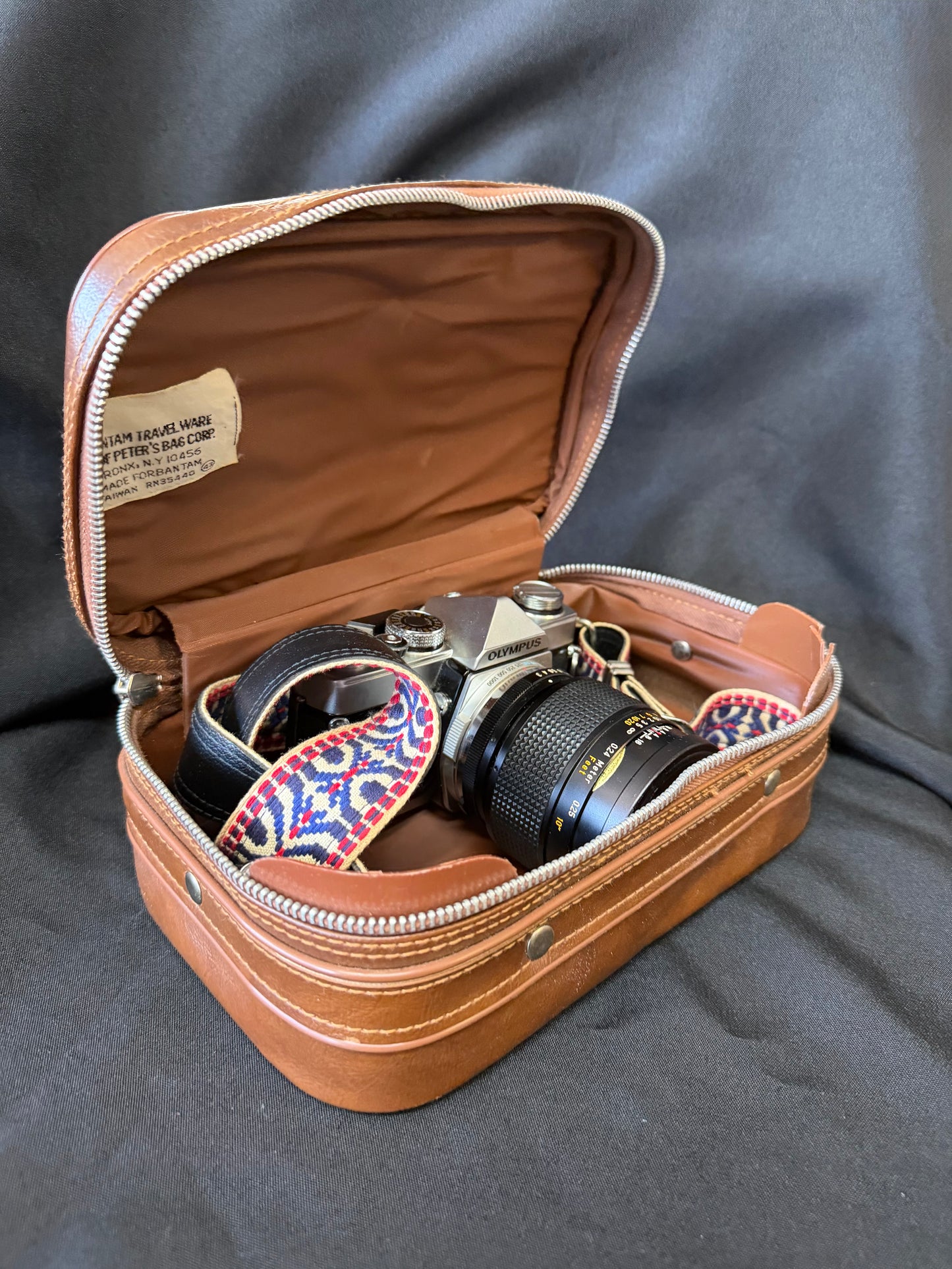 Olympus OM-1 Film Camera – Silver with 55mm Macro Lens