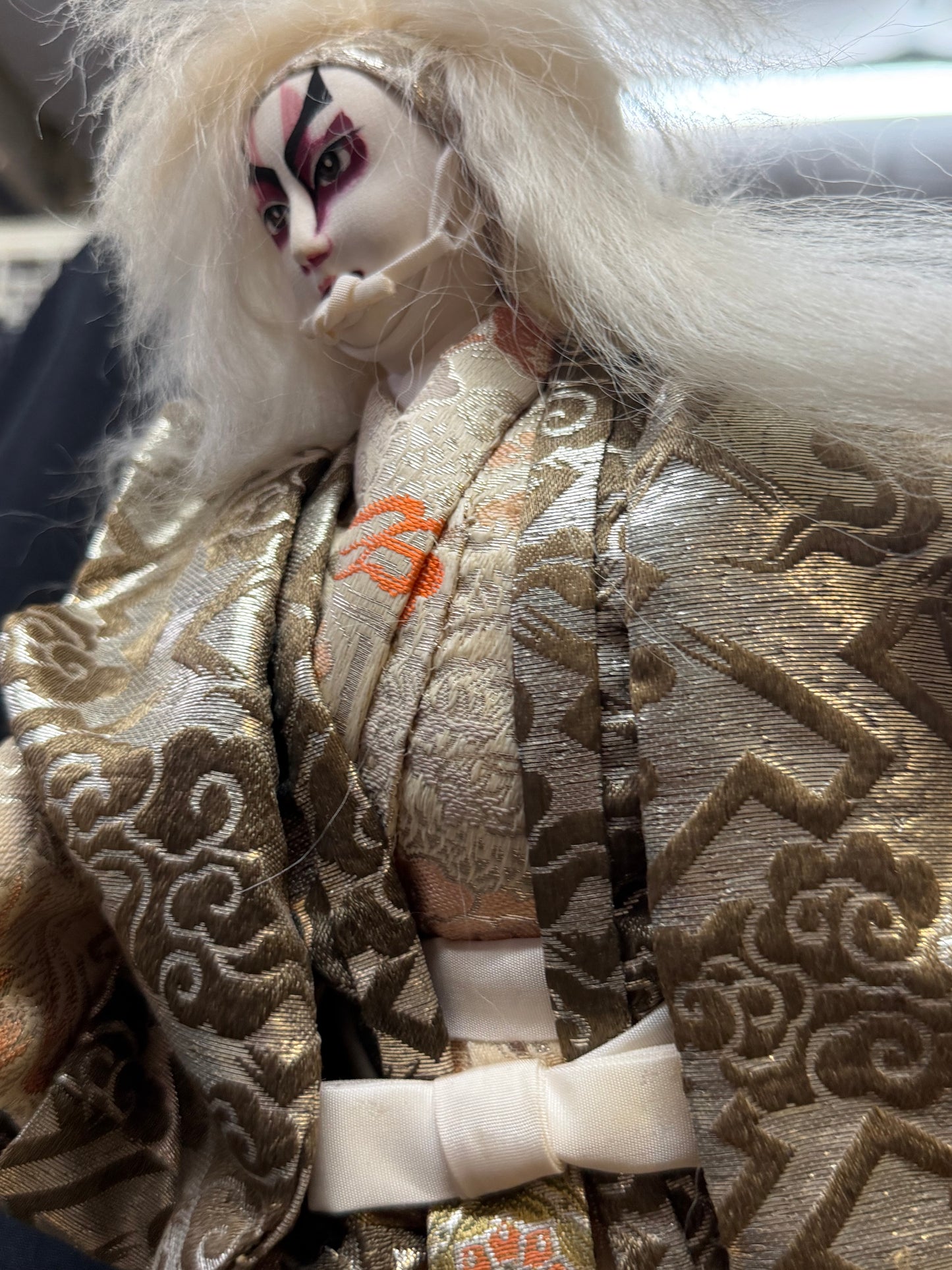 Vintage Japanese "Kagamijishi" Kabuki Doll - 16"