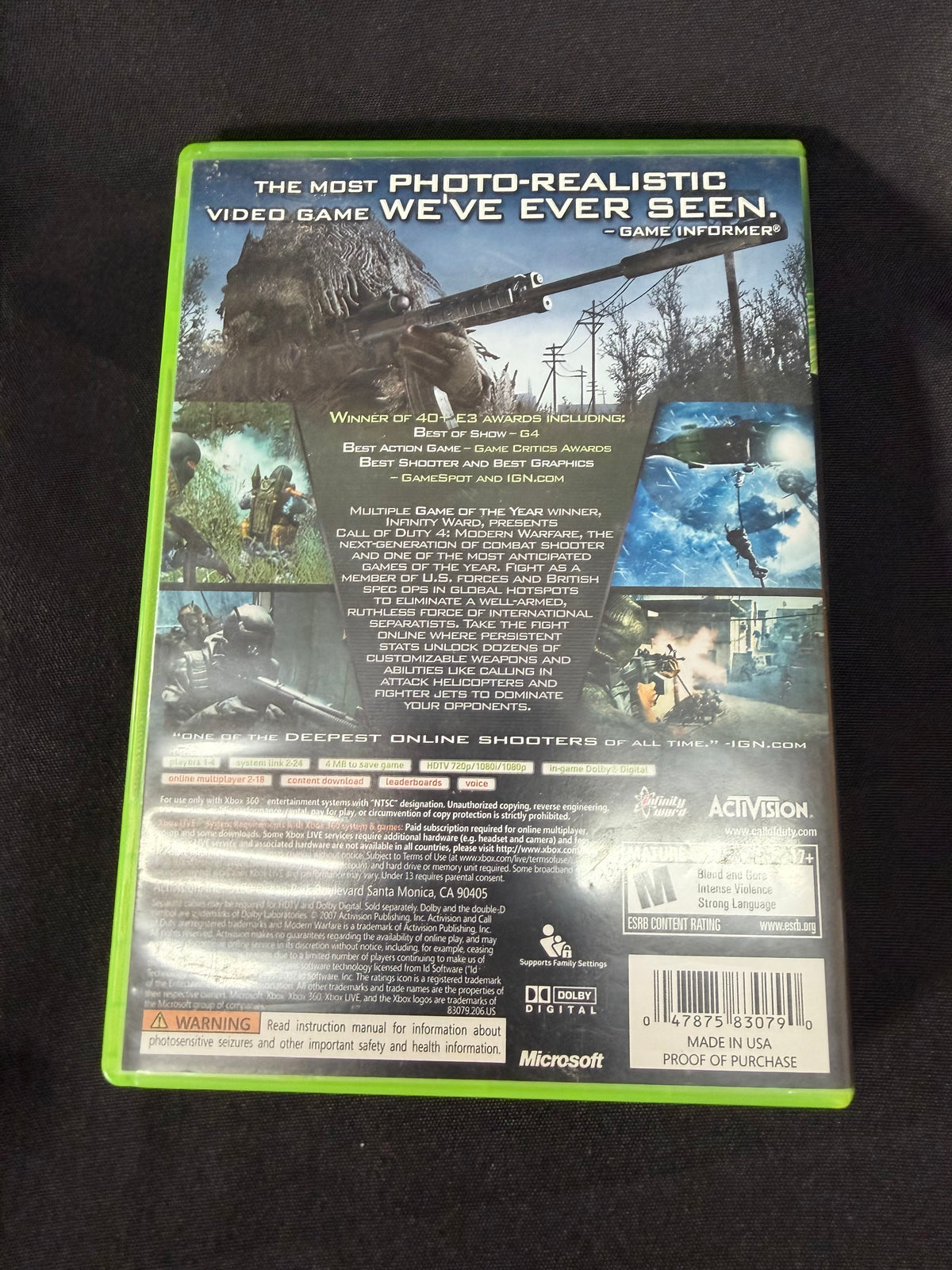 Call of Duty 4: Modern Warfare (Xbox 360, LIVE)