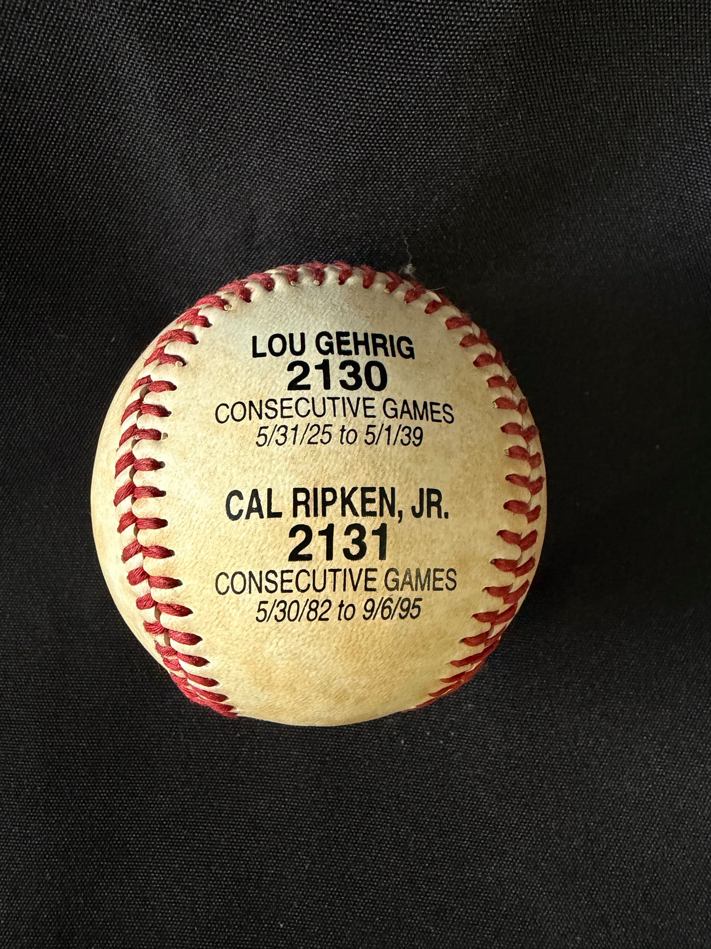 IRONMEN Cal Ripken Jr. & Lou Gehrig Baseball & Glove with Facsimile Signatures