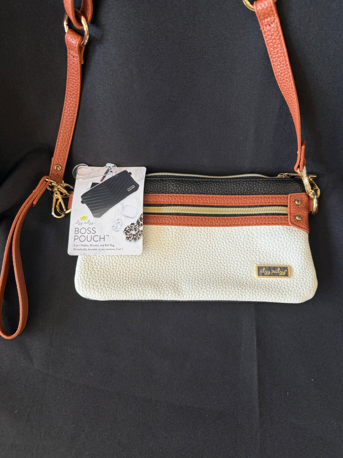 Itzy Ritzy Boss Pouch Wristlet Crossbody Belt Bag Includes Crossbody Strap