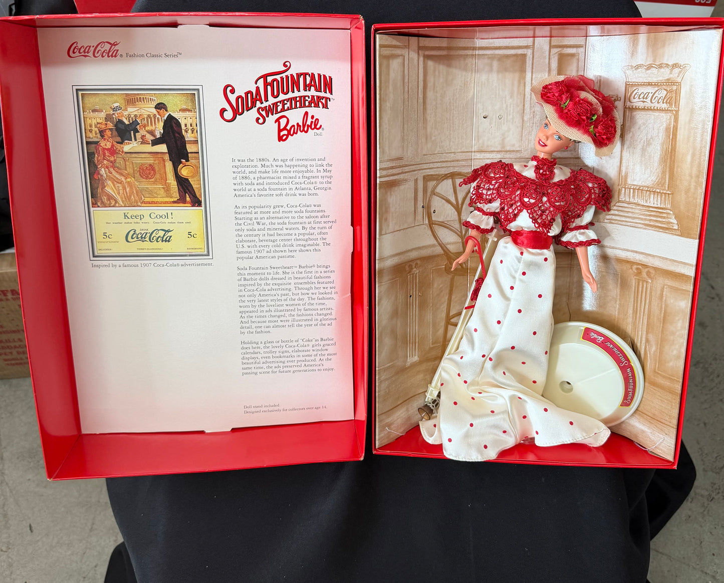 1996 Mattel Coca-Cola Soda Fountain Sweetheart Barbie Doll