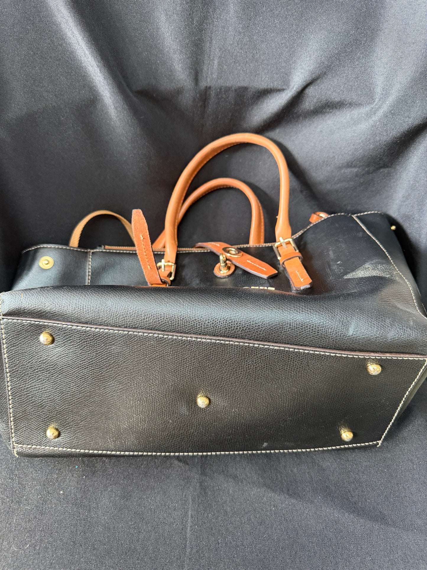 Dooney & Bourke Miller Satchel — Black Leather Double Zipper Bag