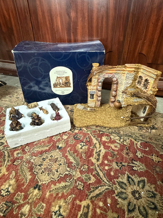 Vintage Department 56 Neapolitan “A Child is Born” 10-Piece Nativity Set