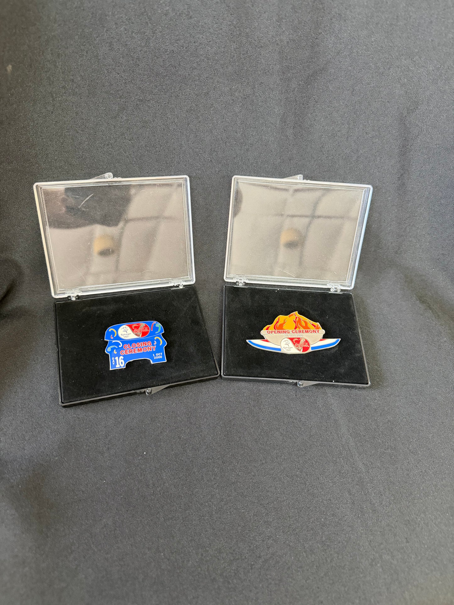 Vintage 2000 Sydney Summer Olympics — Opening & Closing Ceremony Coca-Cola Pin Set (2 Pieces)
