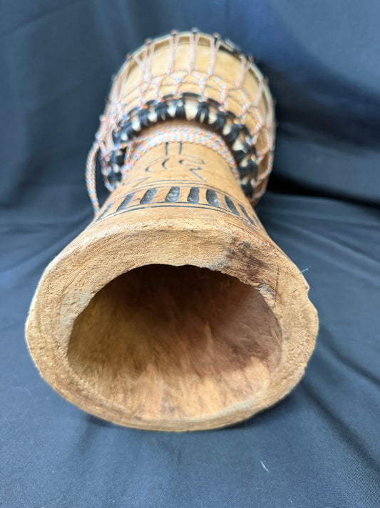Hand Carved Wooden Rope-Tuned Djembe Drum — 20"
