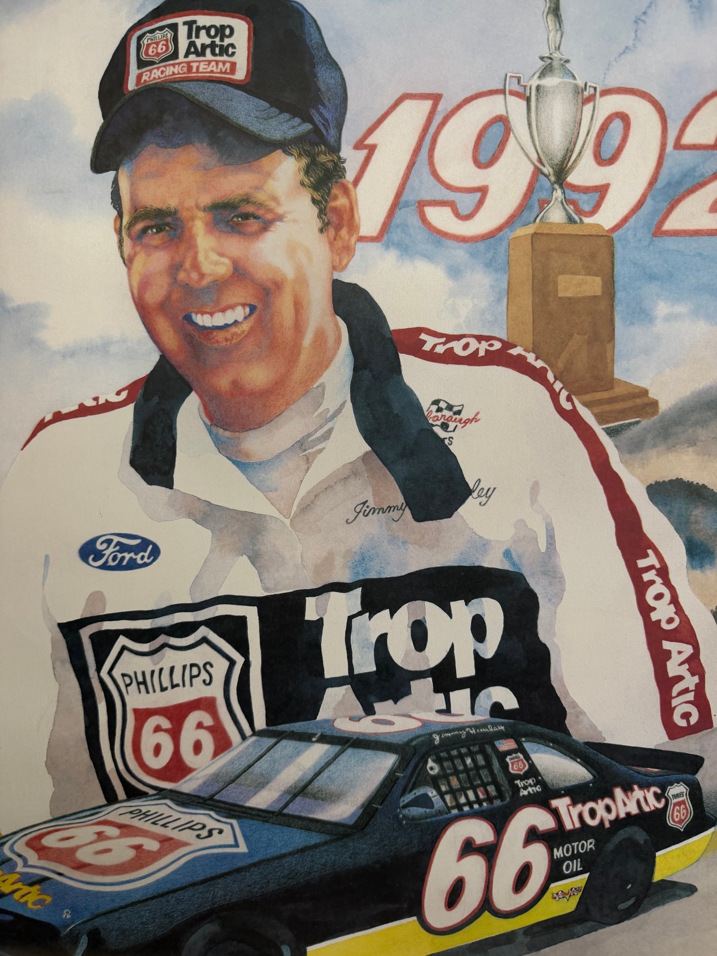 NASCAR #66 Jimmy Hensley 1992 Thunderbird Poster