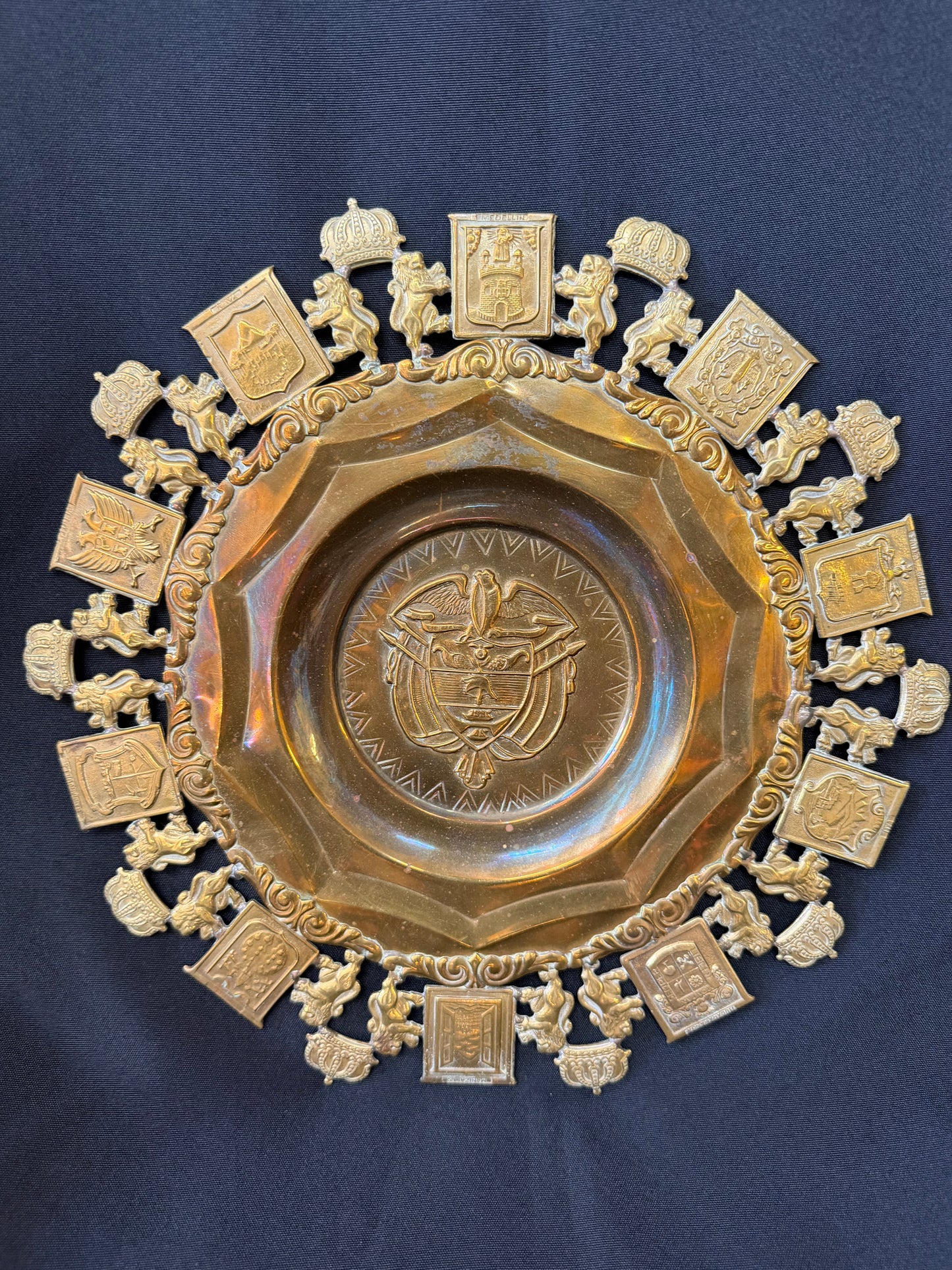 Commemorative Golden Display Plate — Cities of Columbia