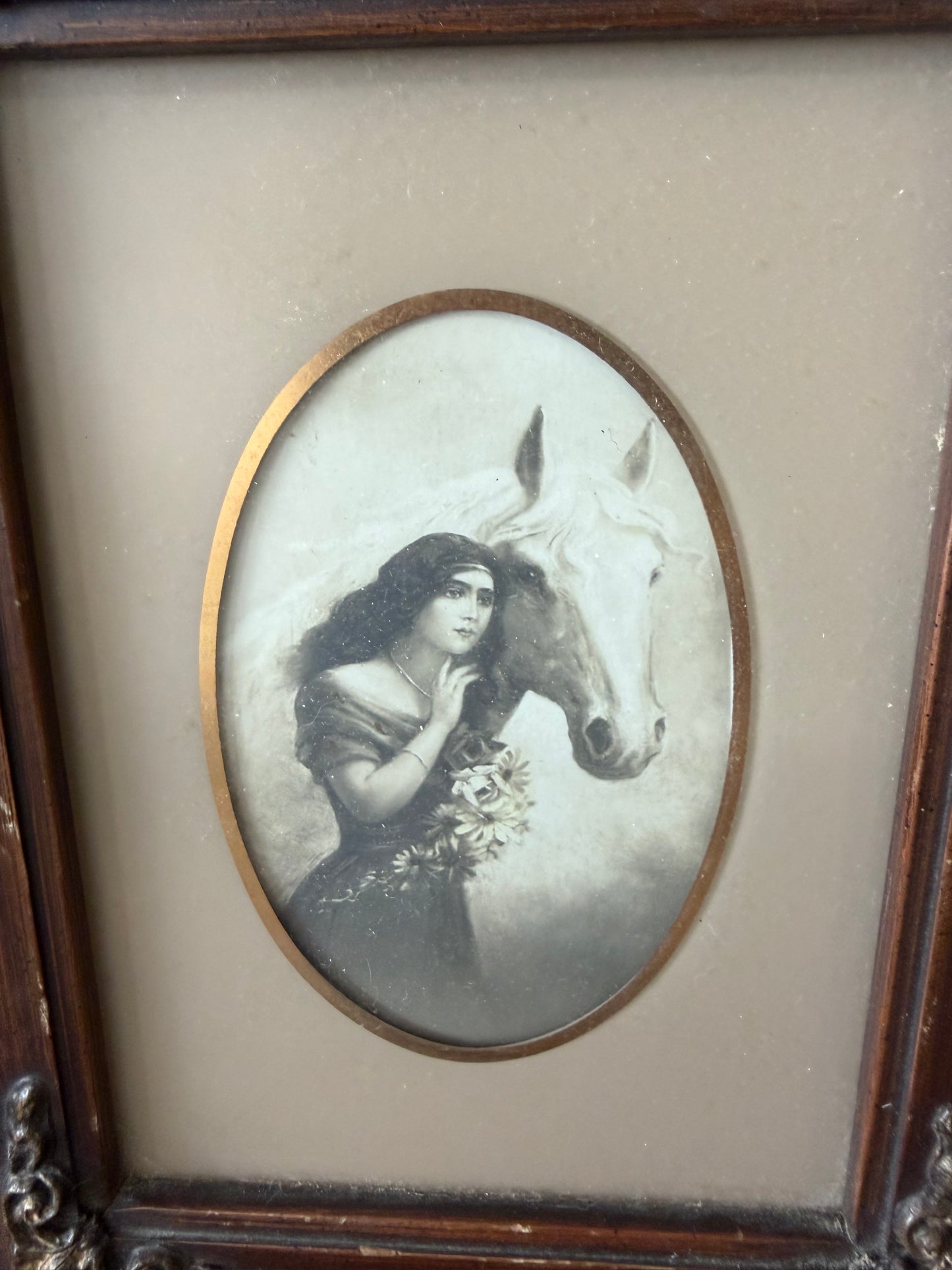 Antique Equine Art — Set of 2 Framed Postcards by Mary Lou Walbergh