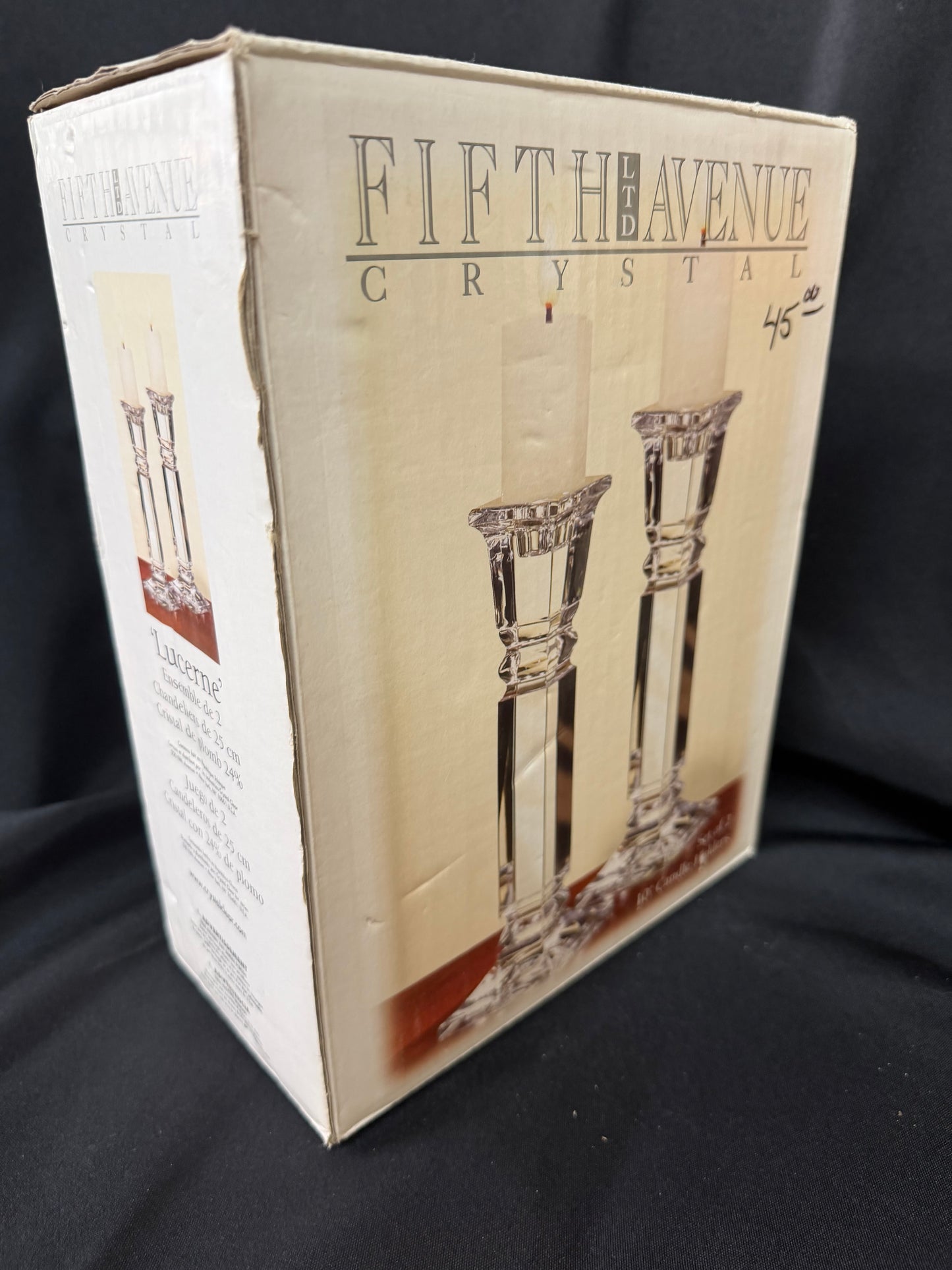 'Lucerne' Set of 2 - 10" Candle Holders 24% Lead Crystal