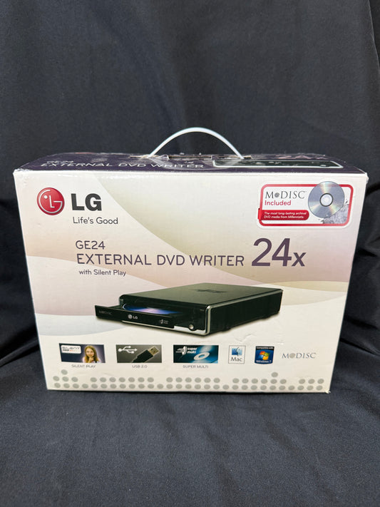 LG GE24 External DVD Writer 24x USB 2.0 Super Multi M-DISC – Mac & Windows